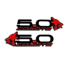 COYOTE 5.0 FENDER EMBLEM KIT RED W/ BLACK MUSTANG F150 BRONCO 5.0