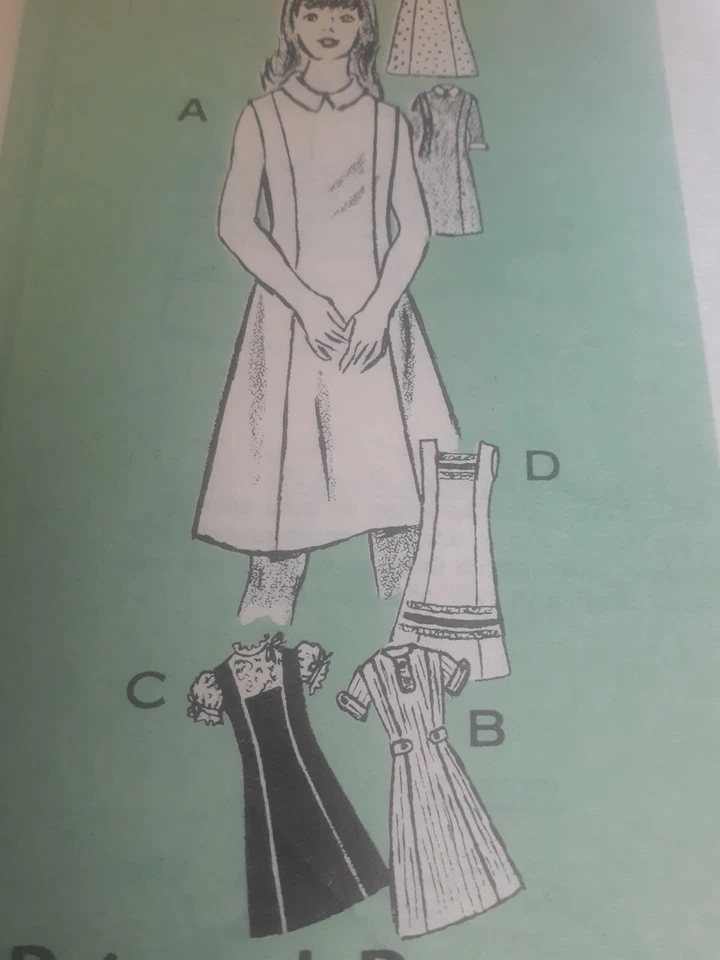 Dress Princess A Line Girls 6 Sewing Pattern 4691 Mail Order VTG UC Sleeveless - Image 2 of 4