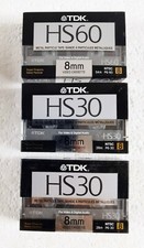 TDK Metal HS30 8mm P6-30HS  HS60 8mm P6-60HS Video Cassette Tape - 3 Tapes