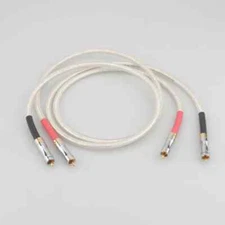 Pair OCC Silver Plated HIFI Audio Cable 75Ohm Coaxical Interconnect RCA Cable