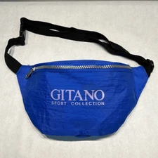 Vtg Gitano Sport Collection Belly Bag 80s 90s Fanny Waist Pack Blue Large Zip Po