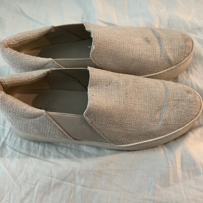 Vince Slip On Shoes Warren Eco Fabric Cream Tan Womens 8