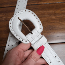 Vintage white leather belt