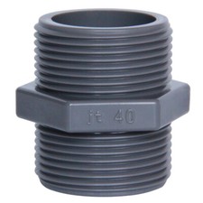 1/2" 2" Dark Gray PVC Nipples Threaded Pipe Fittings Connector BSP Male Adapter