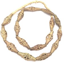 Authentic Natural African lost Wax Tabular weave Brass African trade Beads