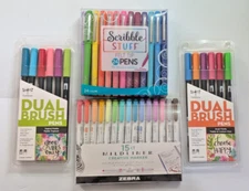 Tombow Dual Brush Pens Marker Assorted, Scribble stuff, Zebra Mildliner Markers