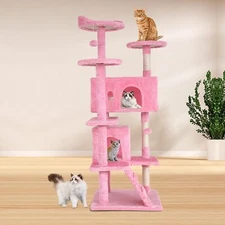 54in Cat Tree Tower Large Multi-Level Cat Furniture Activity Center Cat Condo