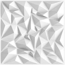 TroyStudio 12 Pcs Acoustic Diffuser Panels 19.7" White PVC 3D Wall Art