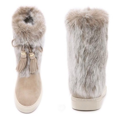 NEW Tory Burch Angelica Real Rabbit Fur 