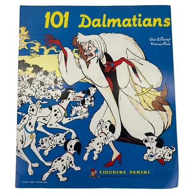 Vintage Walt Disney 101 Dalmatians Panini Sticker Book Partially Filled