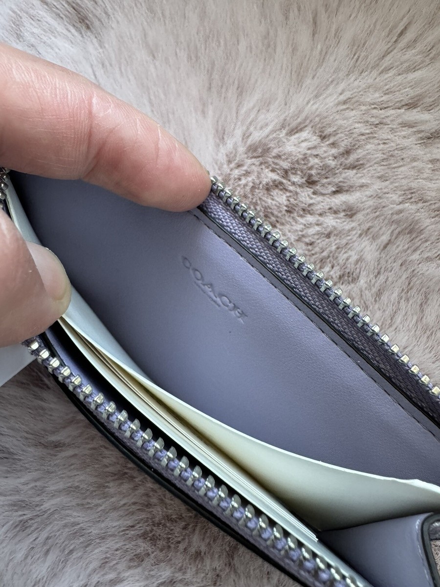 NWT COACH Soft Purple ZIP CARD CASE CJ879 | eBay