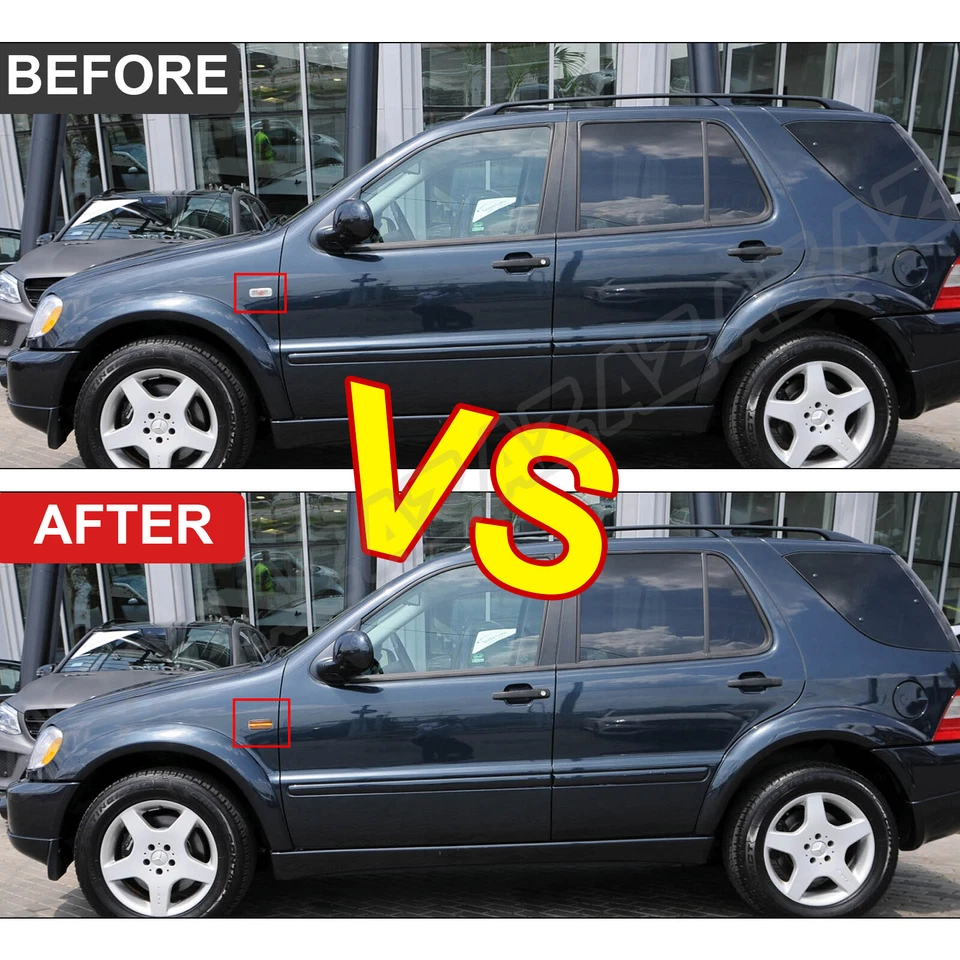 For Mercedes W163 ML320 ML430 99-03 Sequential LED Turn Signal Light Smoke Lens Foto 3 de 4