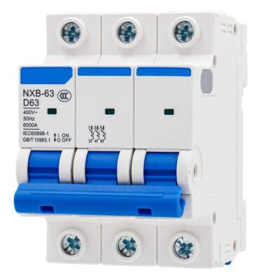 Mini Circuit Breaker NXB-63 D63 AC 400V 63Amp 3 Pole DIN Rail