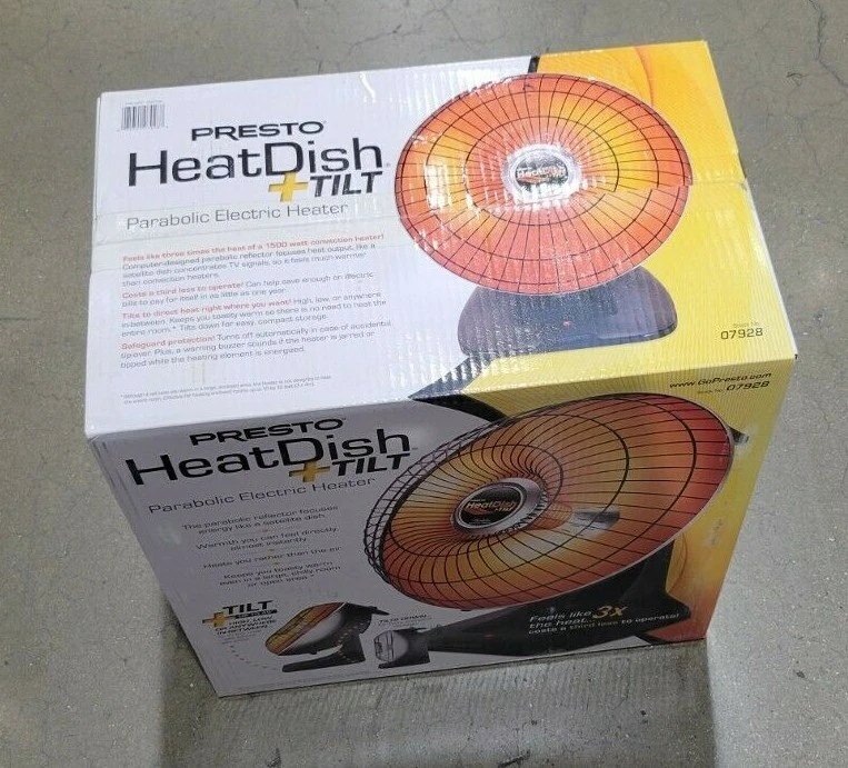 BRAND NEW SEALED Presto Heat Dish Plus Tilt Parabolic Electric Heater RADIATION