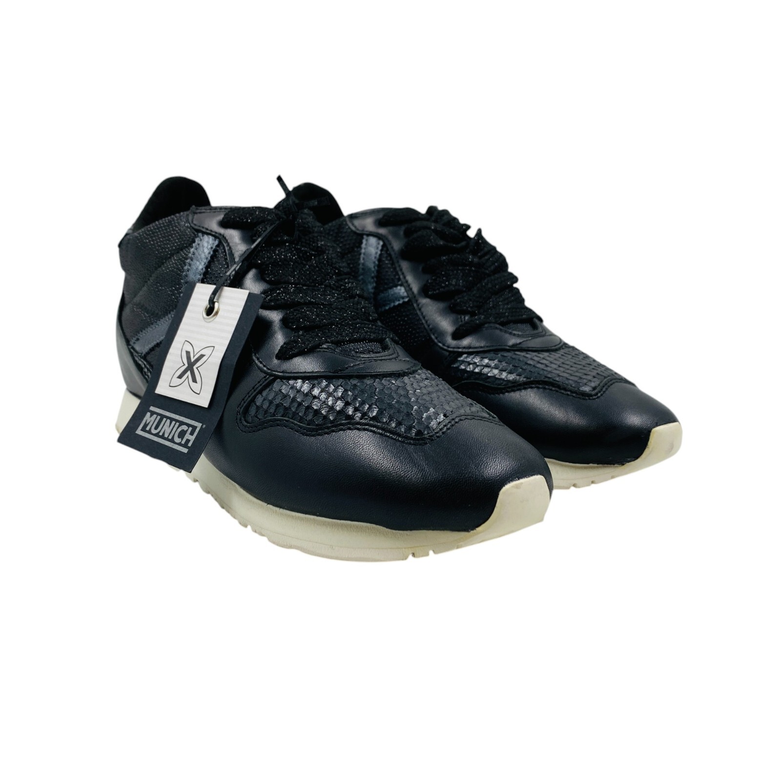 MUNICH Mujer Zapatillas De Cuero Negras Talla EU 41 UK 8 US 11