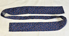 Vintage The Specialty House Inc Paisley Silk Scarf 46 Long Dark Blue Red White