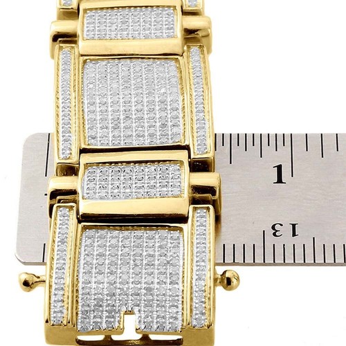14K Yellow Gold Plated 8" Bangle Statement Bracelet 3.64 Ct Brilliant Moissanite - Picture 4 of 10