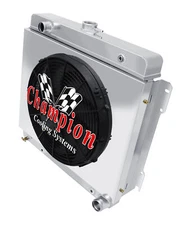 KR Champion 2 Row Radiator, 16" Fan and Shroud for 1972 Fargo W100 Pickup V8 Eng