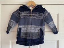 Hanna Andersson 100 Sherpa Hooded Sweater Jacket Coat Boys Size 3-4