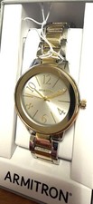 Armitron Women Two Tone Analog Stainless Steel Watch 75-5942SVTTWM+Free LCD