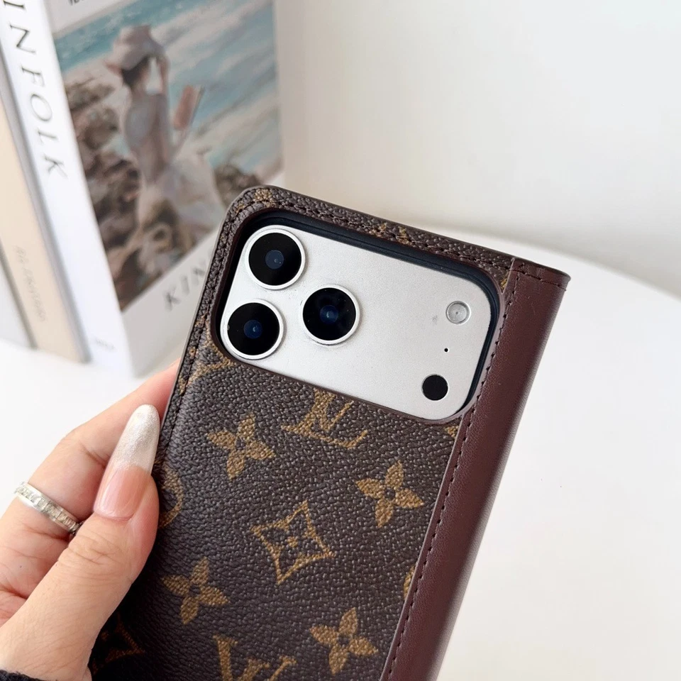 Leather logo Wallet Case For iPhone 17 Pro 16 15 Plus 17 Pro Max Magnetic Flip - Image 4 of 4