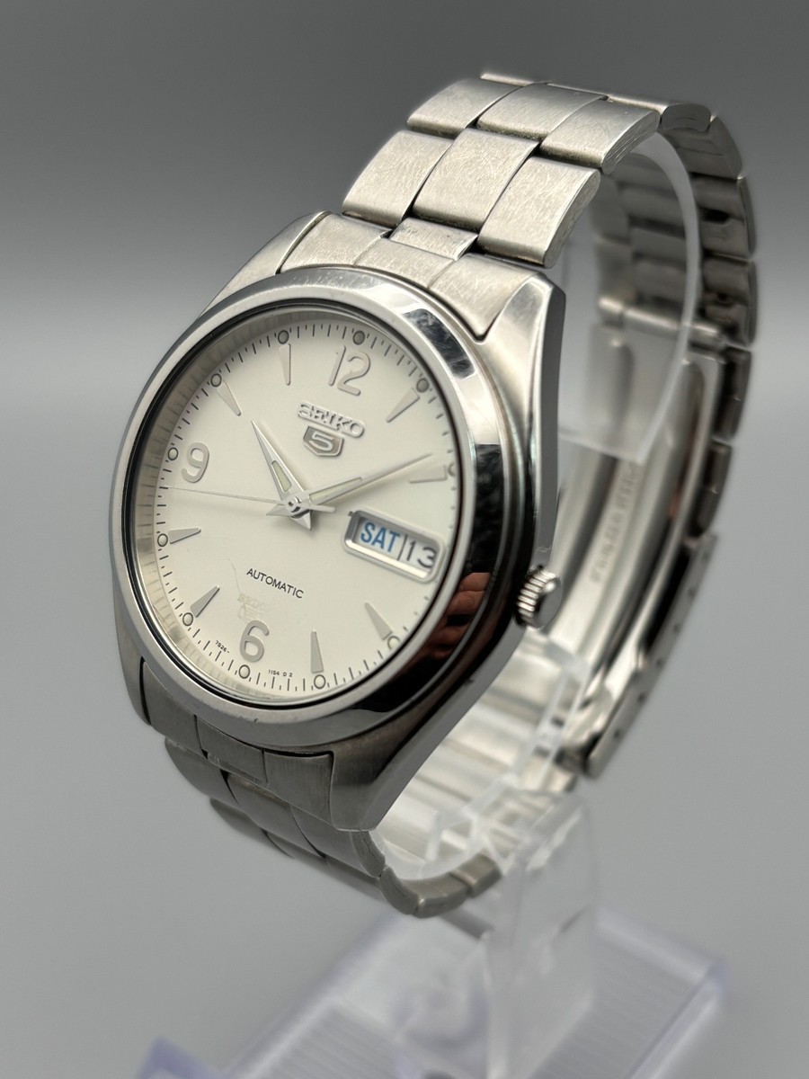 SEIKO 5 7S26-0060 Automatic White Dial Men's Watch Working from