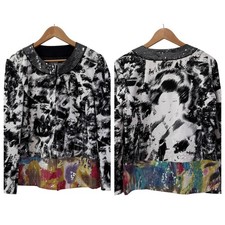 Chicos Geisha Dazzling Jacket Blazer Sequins Abstract Chicos Size 1 M Rainbow
