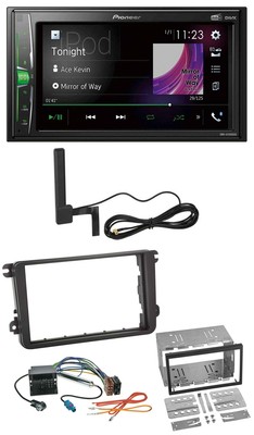 Pioneer MP3 DAB AUX 2DIN Bluetooth Car Stereo for VW Passat 05-14 Polo 09-14 Scir