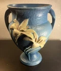 Vintage Roseville Pottery Blue Zephyr Lily Vase 202-8 USA  8’ Tall Read