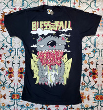 VTG Y2K Blessthefall Band Feral Cat MySpace Era T-Shirt Bay Island Sportswear S