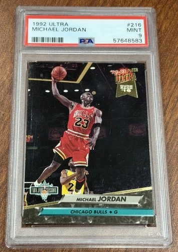 1992 FLEER ULTRA #216 MICHAEL JORDAN CHICAGO BULLS HOF PSA 9 MINT
