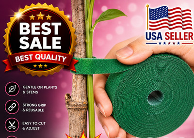 Reusable Plant Tie Tape Adjustable Garden Hook Loop Support Fastener Strips New
