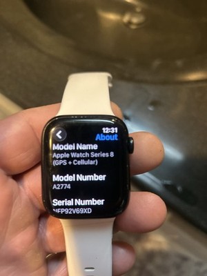 Apple Watch Series 8 45mm Aluminum Case with Sport Band - (PRODUCT)whiteS/M (GPS