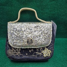 DISNEY ENCANTO Child Purse Black Velvet Silver Glitter Inner Satin Design