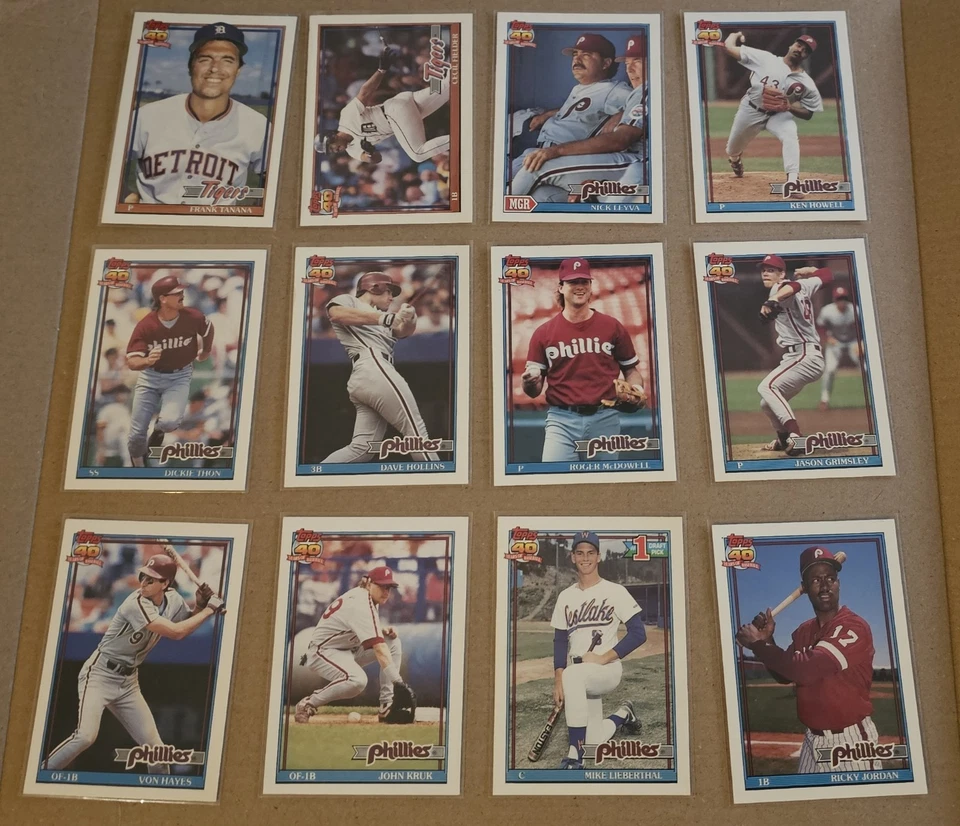 1991 Topps 40 Years Of Baseball. Lot 33 Tigers,Blue Jays,Phillies,Pre-owned - Image 2 of 4