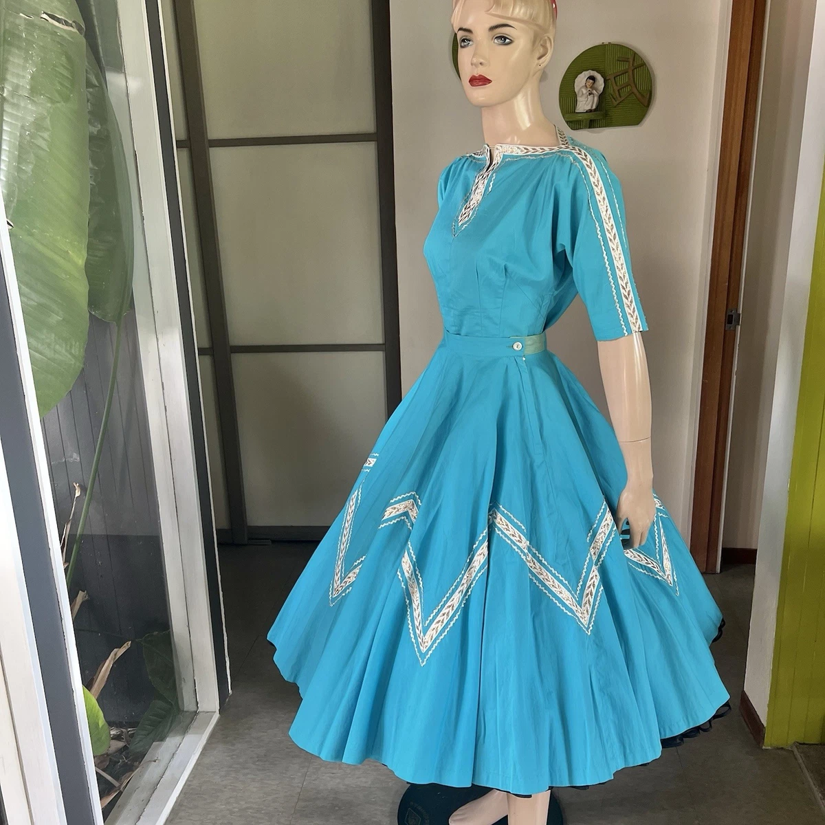 cotton 50s dress 1950s Vintage Dresses for Women for sale Midi dress Size:8½ - 9 (M) Seasons_Fall 2025 Christina Wu 22236 Bow
