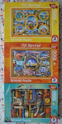 10) Puzzle Konvolut , 3 Stück , 3 x 1000 Teile Schmidt, siehe Bilder