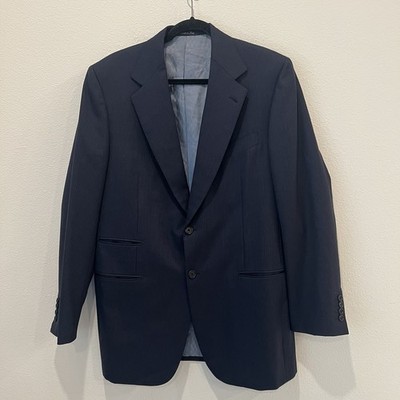Battistoni  Blue Striped 2 Button Suit Jacket Made In ITALY Size 42