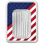 1 oz Silver Bar - American Flag Design in Stars & Stripes TEP