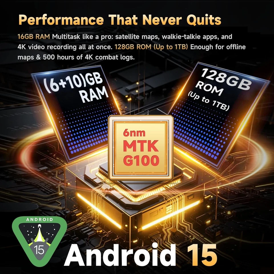 CUBOT Kingkong Power 5 Rugged Smartphone Android 15, MTK G100, 15300Mah/33W, 16G - Immagine 2 di 4