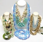 VINTAGE TO NOW FASHION/COSTUME JEWELRY NECKLACE LOT, ASSORTED TYPES & MATERIALS