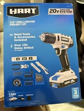HART 20V 3/8” Cordless Drill Driver Project Kit - Black (HPPK01B)
