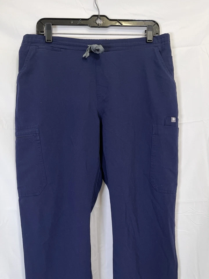 Figs Navy Pull On Yola Scrub Pants Womens Mid-Rise Cargo Size L - Image 2 of 4