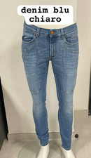 PANTALONE 5 TASCHE TOPPE JEANS JECKERSON UOMO MAN toppa DENIM CHIARO ALCANTARA