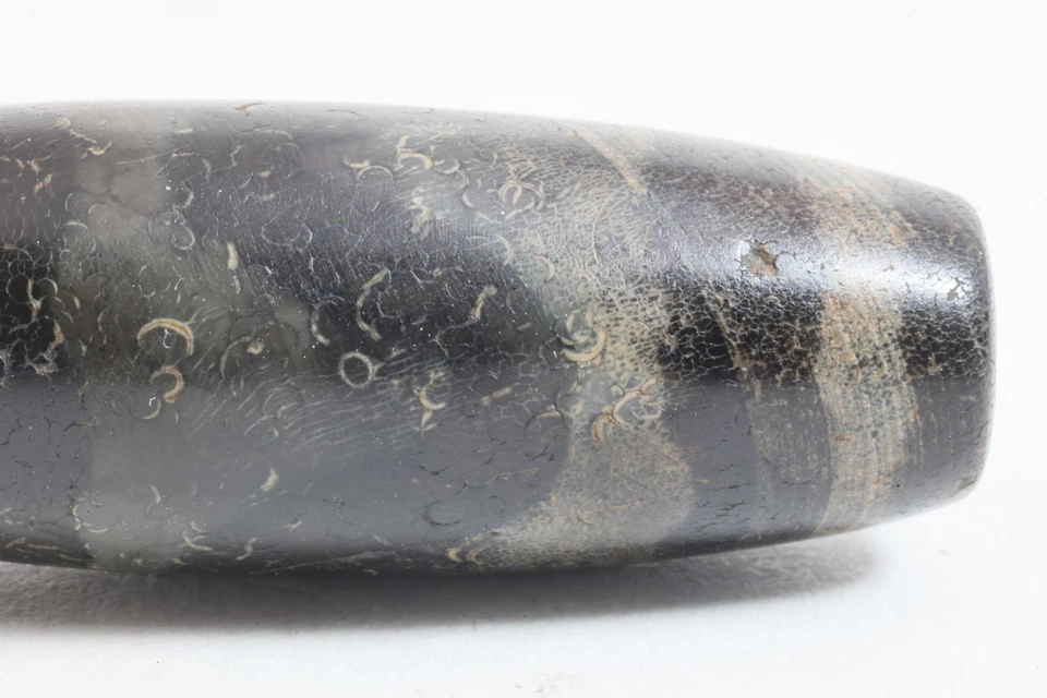 Auténtico Antiguo Cuentas Tibetanas Huya dZi - Ágata del Himalaya Tratada con Puja de Fuego, Nepal Foto 3 de 4