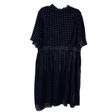 Salt Roolee NEW Black High Neck Velvet Dotted Midi Dress Size XXL Party Evening