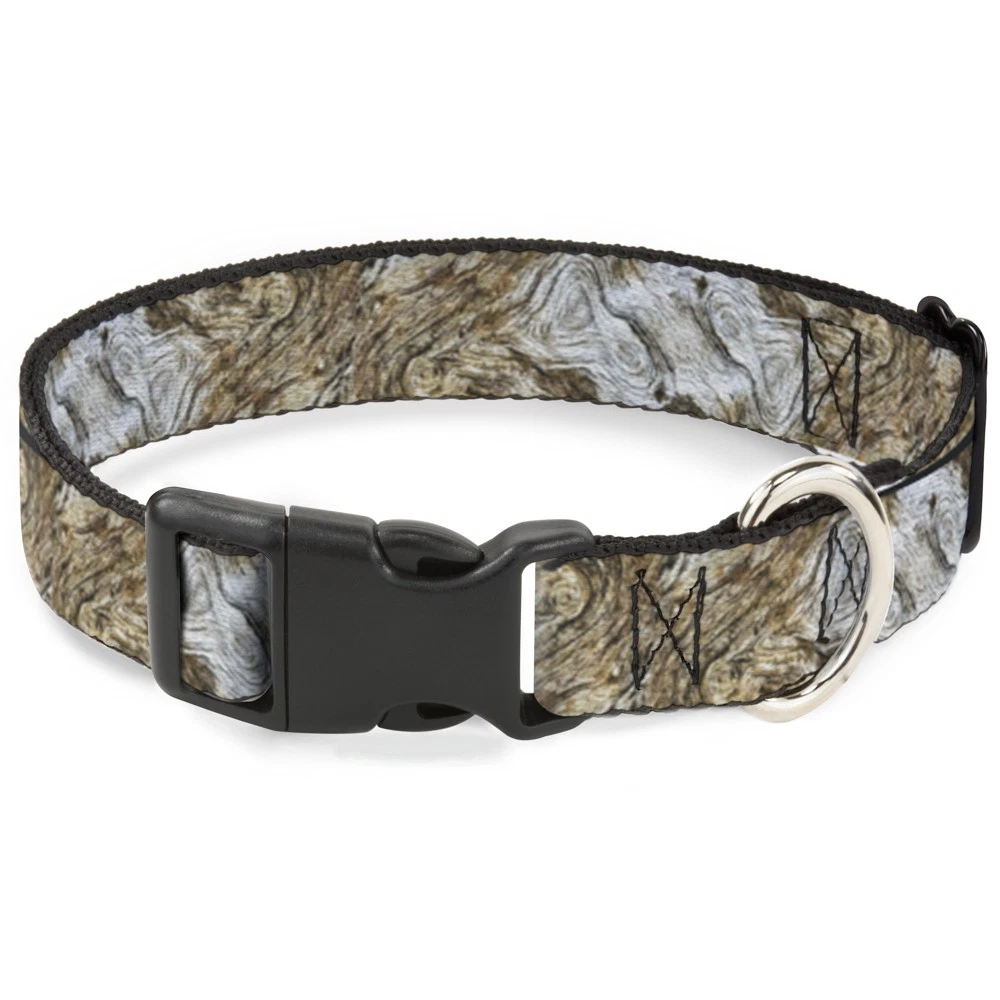 Plastic Clip Collar Driftwood Grain Large 15-24"