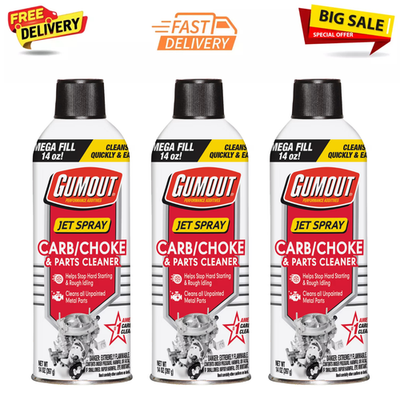 #ad Pack of 3 Gumout Carb And Choke Carburetor Cleaner 14 Oz. Engine Parts Spray $14.88