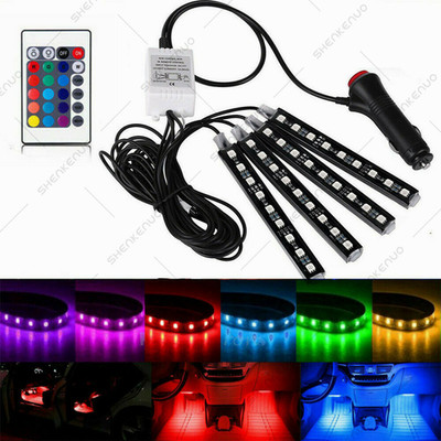 RGB LED Footwell Seats Inside Lighting Glow Car Interior Lamp Under Dash 4PCS