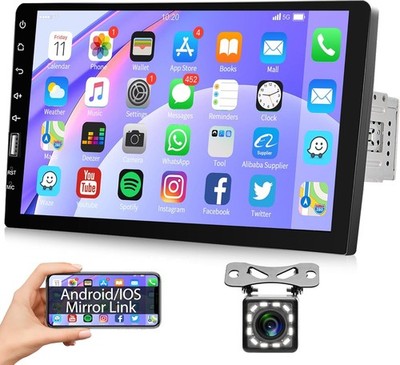 Autoradio 1 Din 9 Zoll Mirror Link Touchscreen mit Bluetooth FM Radio USB AUX TF
